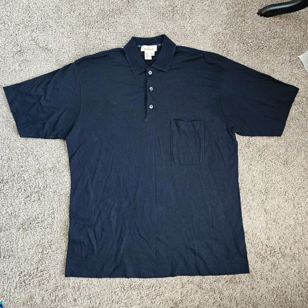 Ermenegildo Zegna Navy blue polo shirt 100% cotton